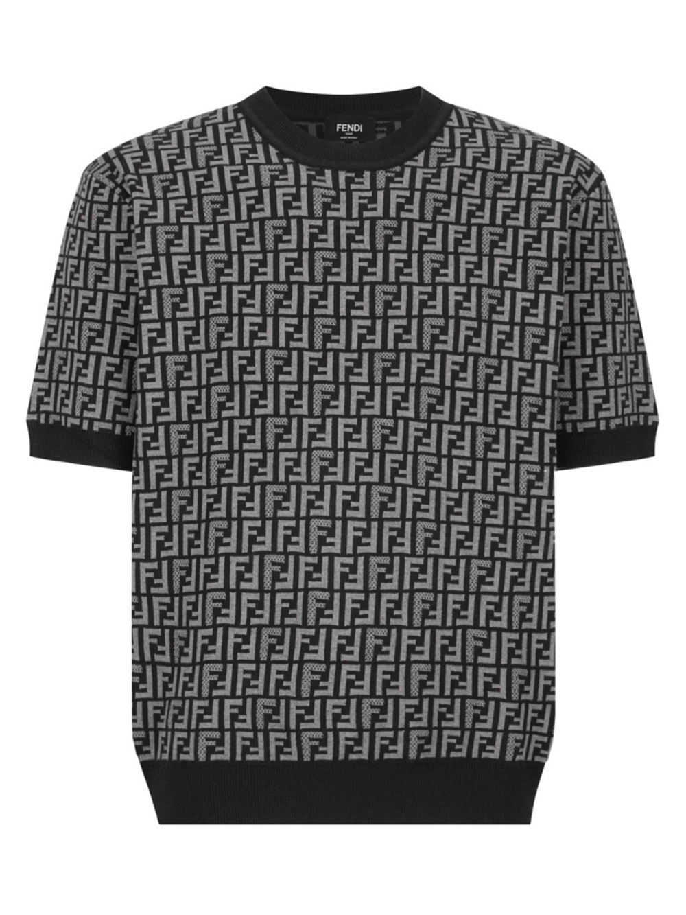 Fendi Black & Gray Monogram Crewneck Sweater